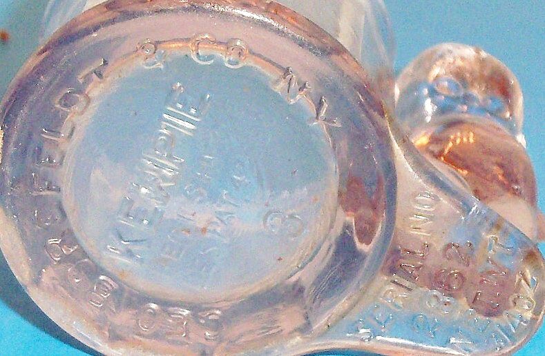 Clear Glass Kewpie Candy Holder/Container - Marked Clear Glass Kewpie Candy Holder/Container - Marked