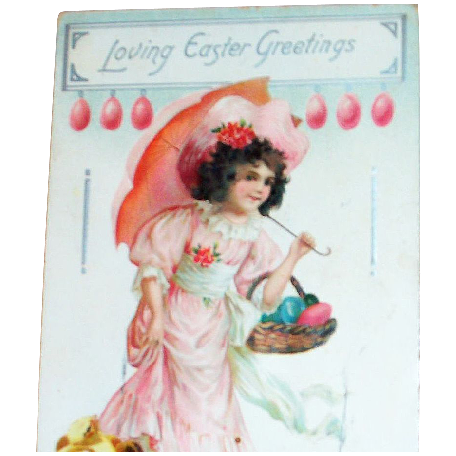 Tuck: Loving Easter Greetings Postcard - Marked Tuck: Loving Easter Greetings Postcard - Marked