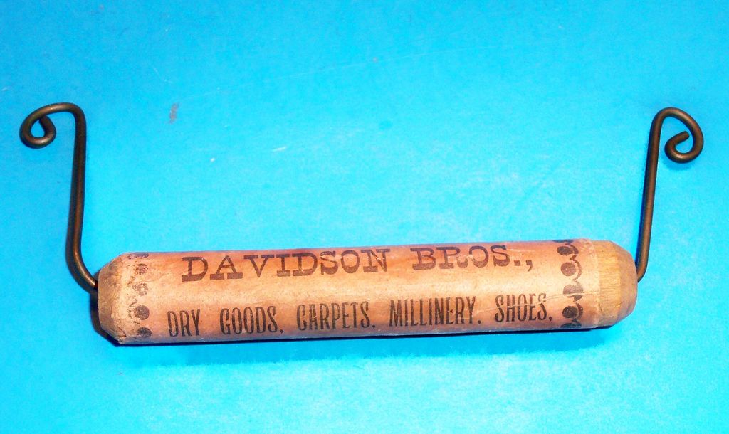 Vintage Wooden Davidson Bros. Dry Goods, Etc. Advertising Handle Vintage Wooden Davidson Bros. Dry Goods, Etc. Advertising Handle