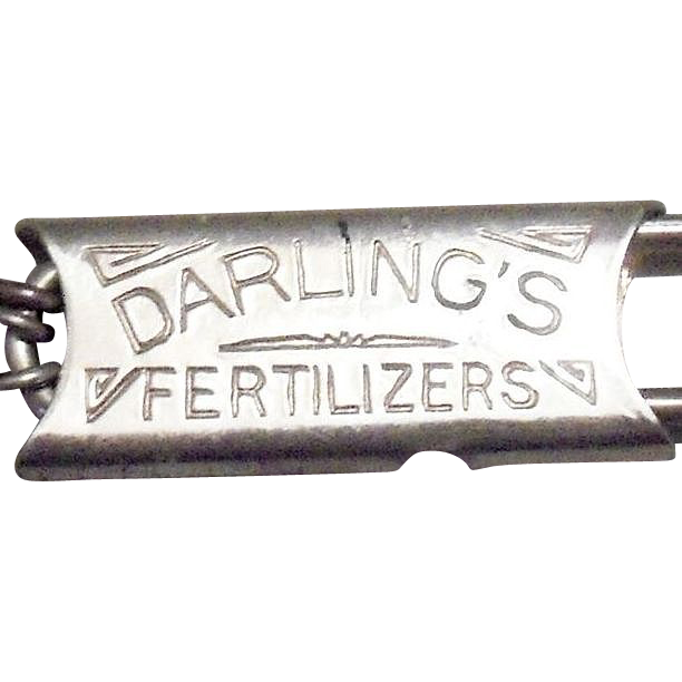 Advertising: Darlings Fertilizer Coated Nickel Keychain - Marked Advertising: Darlings Fertilizer Coated Nickel Keychain - Marked
