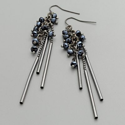 Super Chic Cobalt Blue Accent Dangle Earrings NEW! from thecontemporarytabletop on Ruby Plaza : earrings jewelry