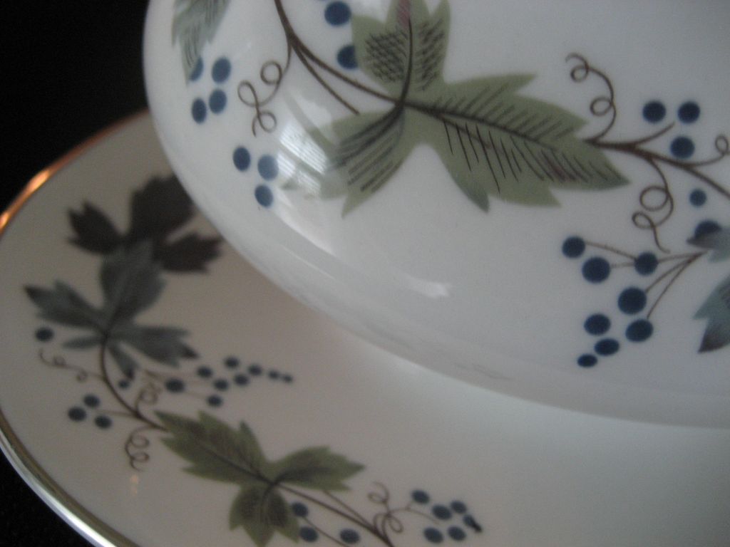 Royal Doulton Burgundy Gravy Boat With Attached Underplate Royal Doulton Burgundy Gravy Boat With Attached Underplate