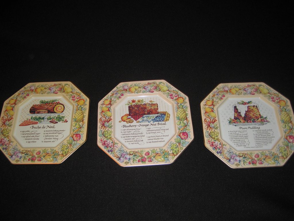 Set of 3 Avon Recipe Tin Plates - Made in England Set of 3 Avon Recipe Tin Plates - Made in England