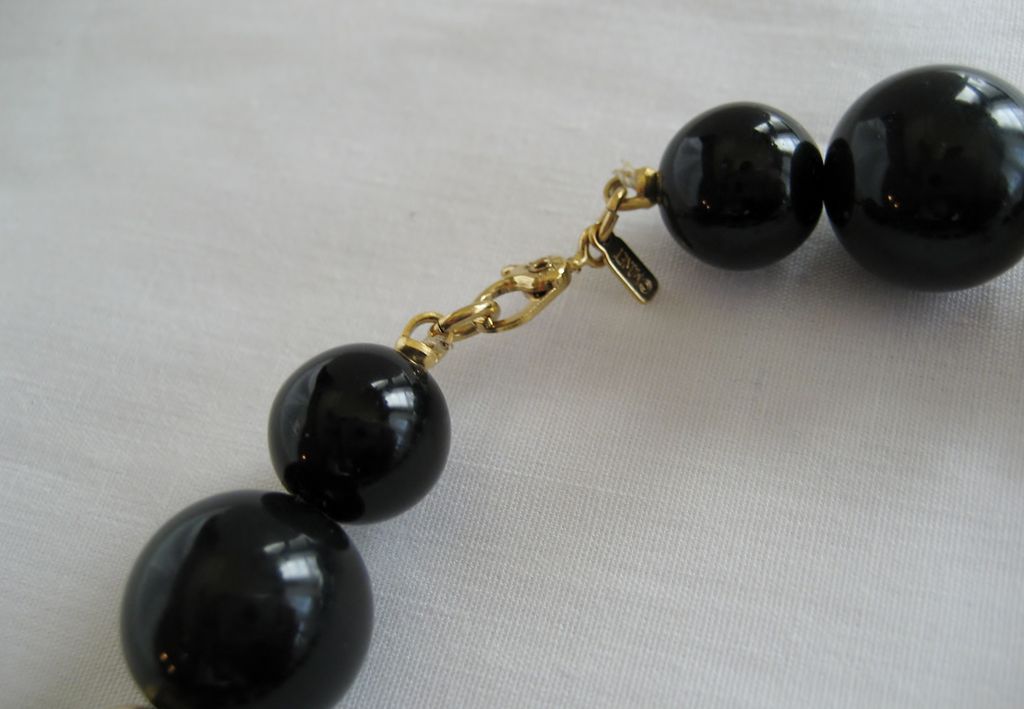 Monet Black and Goldtone Beaded Necklace Monet Black and Goldtone Beaded Necklace