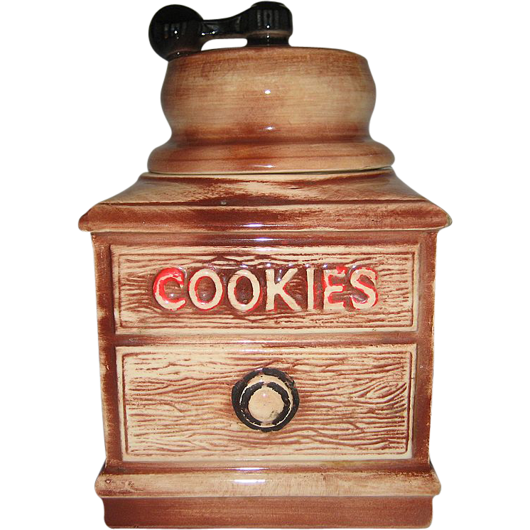 McCoy Pottery Coffee Grinder Cookie Jar from thedaisychain on Ruby Lane