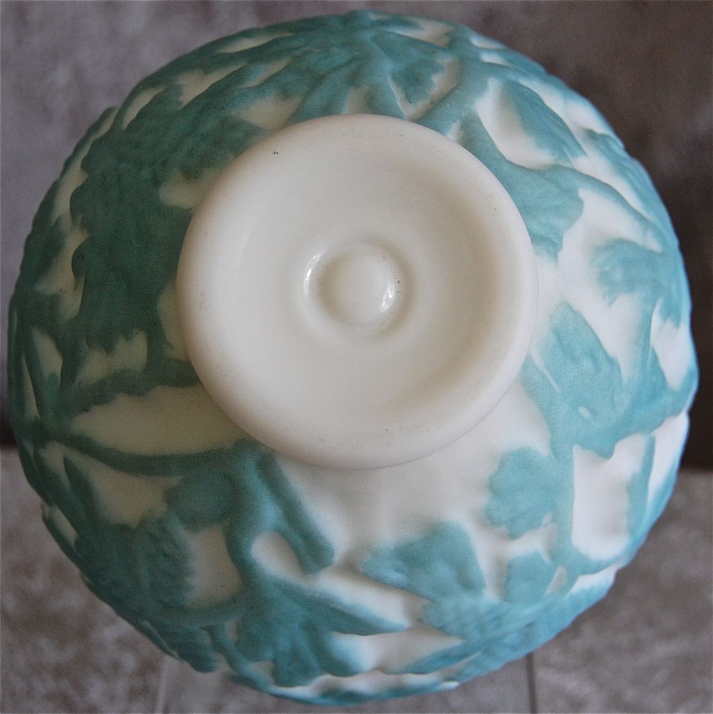 Consolidated Martele' Pine Cone Vase, Aqua, Ca. 1926 Consolidated Martele' Pine Cone Vase, Aqua, Ca. 1926