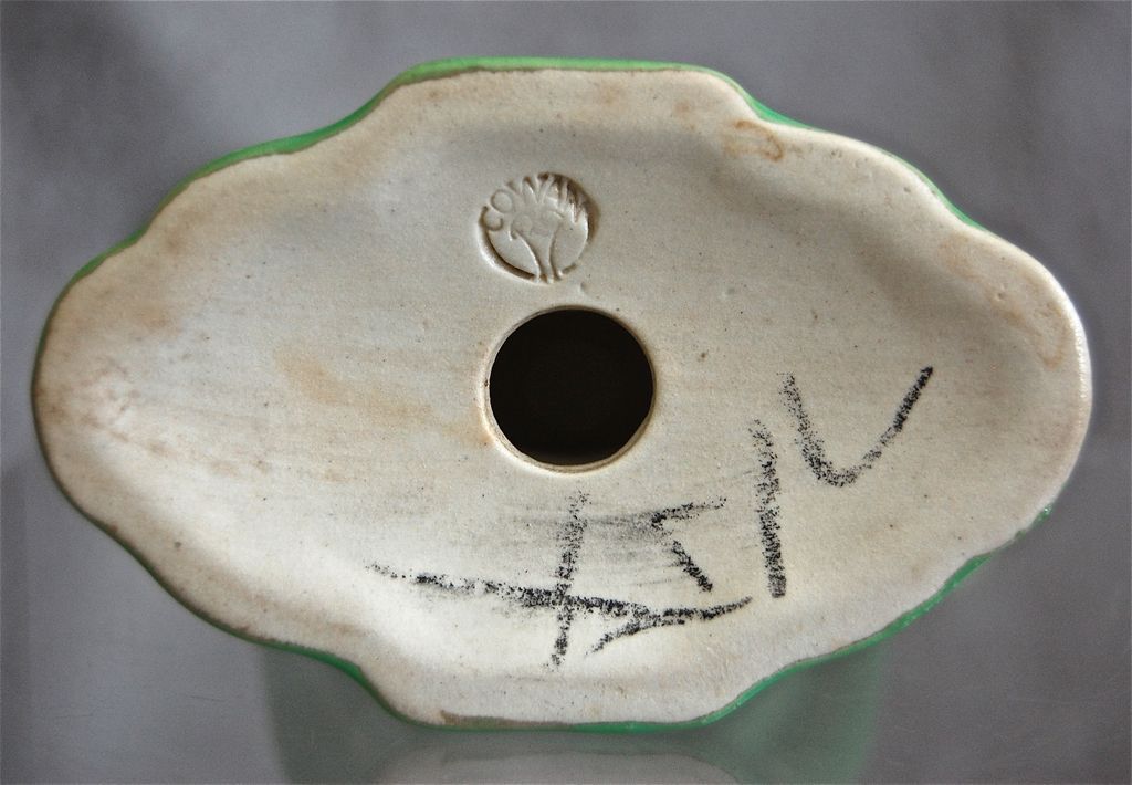 Cowan Pottery Small Seahorse Fan Vase #715-X, Ca. 1926, April Green Cowan Pottery Small Seahorse Fan Vase #715-X, Ca. 1926, April Green