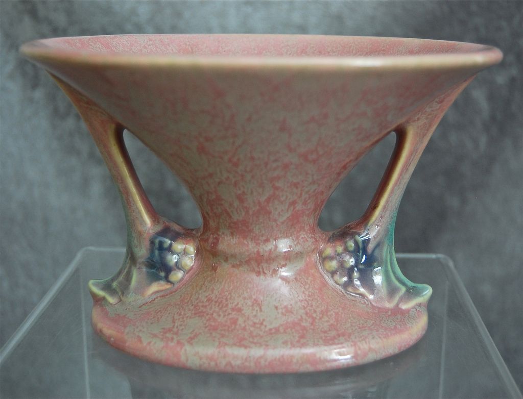 Roseville Pottery Tuscany Vase #67-4, Pink, Ca. 1928 Roseville Pottery Tuscany Vase #67-4, Pink, Ca. 1928