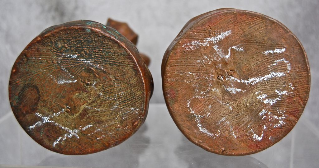 Nouveau-style Copper Dipped Plaster Candlesticks Nouveau-style Copper Dipped Plaster Candlesticks