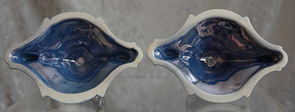 Fabulous Cowan Pottery Large Candlesticks Ca. 1925, Pair, Delphinium Lustre Fabulous Cowan Pottery Large Candlesticks Ca. 1925, Pair, Delphinium Lustre