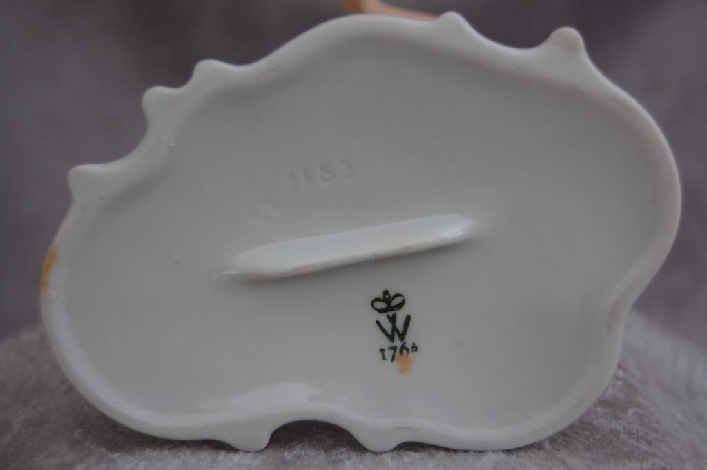 Wallendorf Porcelain Figurine, "Boy With Rabbits", c 1960's Wallendorf Porcelain Figurine, "Boy With Rabbits", c 1960's