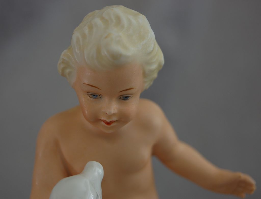 Schaubach Kunst Porcelain Figurine, "Boy With Lamb", c 1940's Schaubach Kunst Porcelain Figurine, "Boy With Lamb", c 1940's