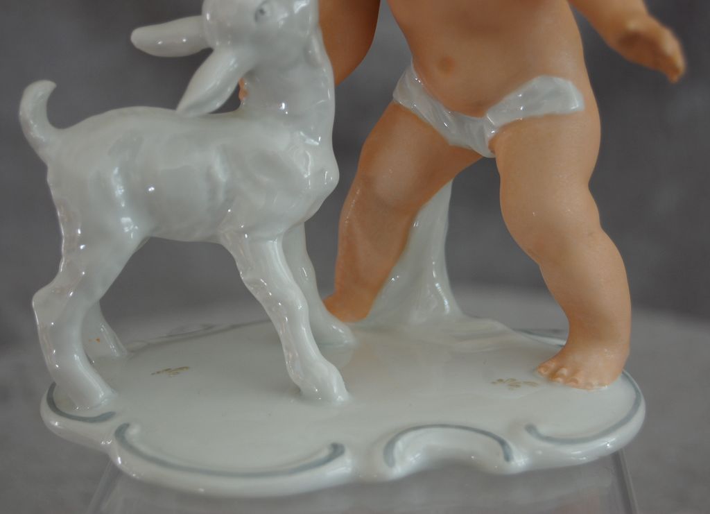 Schaubach Kunst Porcelain Figurine, "Boy With Lamb", c 1940's Schaubach Kunst Porcelain Figurine, "Boy With Lamb", c 1940's