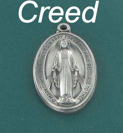 CREED Mary Catholic religious sacred medal signed CREED Mary Catholic religious sacred medal signed
