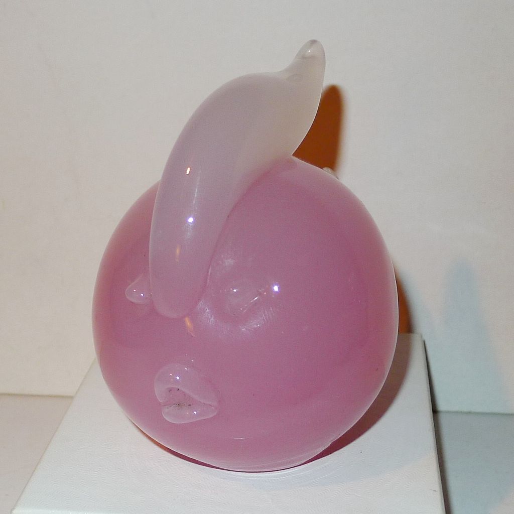 ARCHIMEDE SEGUSO Murano Pink Glass Fish w/Label 1960s ARCHIMEDE SEGUSO Murano Pink Glass Fish w/Label 1960s