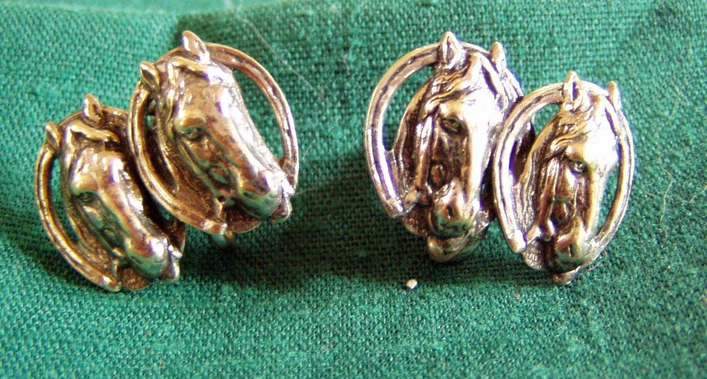 Vintage pair of double horse head earrings Vintage pair of double horse head earrings