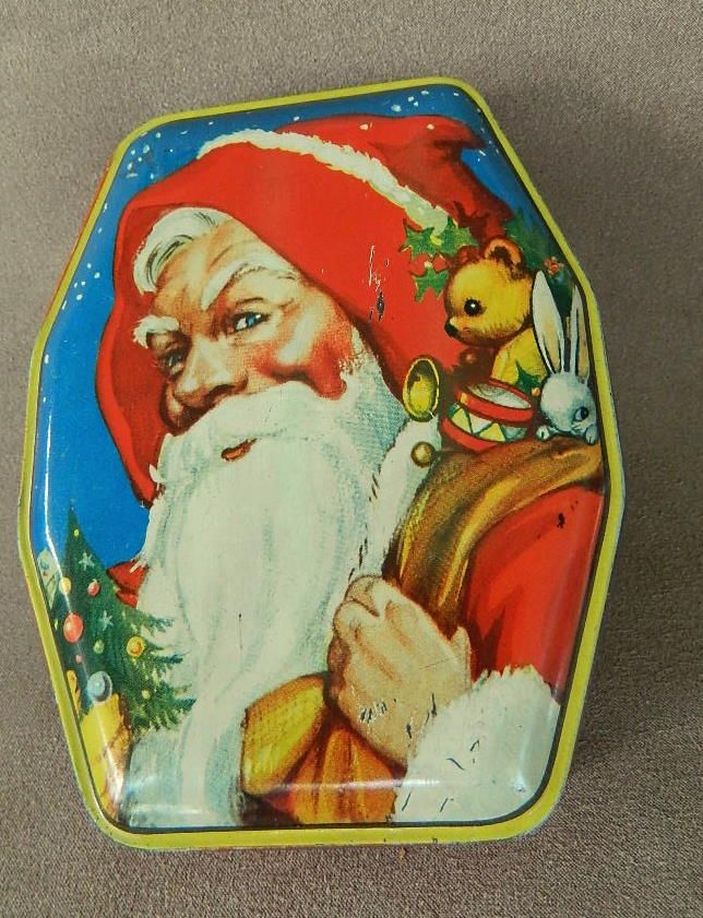 British Christmas tin, Santa Claus, George Horner c. 1950 British Christmas tin, Santa Claus, George Horner c. 1950