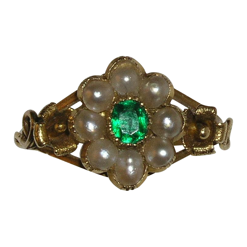 Emerald Pearl Ring