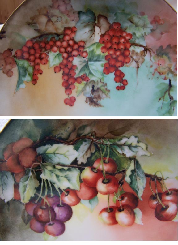 Antique Hutschenreuther Selb Bavaria Large Charger (~14.5") & Plate Set (~8.25") "Amazingly Beautiful Fruit Still Life's" Hand Painted, Signed, & Dated by the Master Pickard Artist `Klein', Sept. 7, 1912- *New Info* Antique Hutschenreuther Selb Bavaria Large Charger (~14.5") & Plate Set (~8.25") "Amazingly Beautiful Fruit Still Life's" Hand Painted, Signed, & Dated by the Master Pickard Artist `Klein', Sept. 7, 1912- *New Info*
