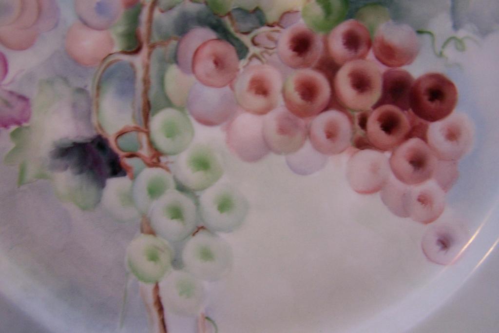 Century Old Haviland Limoges France "Still Life of Grapes" Hand Painted Antique Porcelain Charger Plate Tray Century Old Haviland Limoges France "Still Life of Grapes" Hand Painted Antique Porcelain Charger Plate Tray