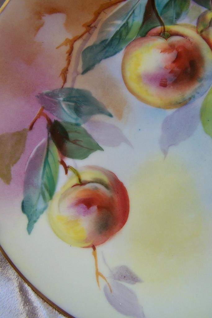 Remarkable Hand Painted Signed Limoges France Plate "Ripened Peaches" by the talented 19th Century Artist 'Dela' Remarkable Hand Painted Signed Limoges France Plate "Ripened Peaches" by the talented 19th Century Artist 'Dela'