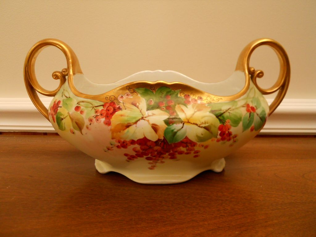 Impressive Vienna Austria Hand Painted Antique Centerpiece Dish decorated with Ruby Red Currants ~ LATE 19TH CENTURY Very Large Ornate Roman Coin Gold Embellished Two Handled Vase / Pot / Tureen Impressive Vienna Austria Hand Painted Antique Centerpiece Dish decorated with Ruby Red Currants ~ LATE 19TH CENTURY Very Large Ornate Roman Coin Gold Embellished Two Handled Vase / Pot / Tureen