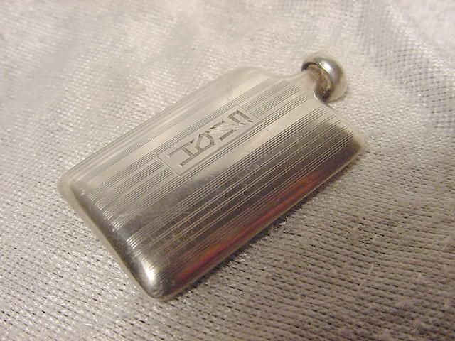 Miniature sterling silver perfume bottle dated 1924 Miniature sterling silver perfume bottle dated 1924