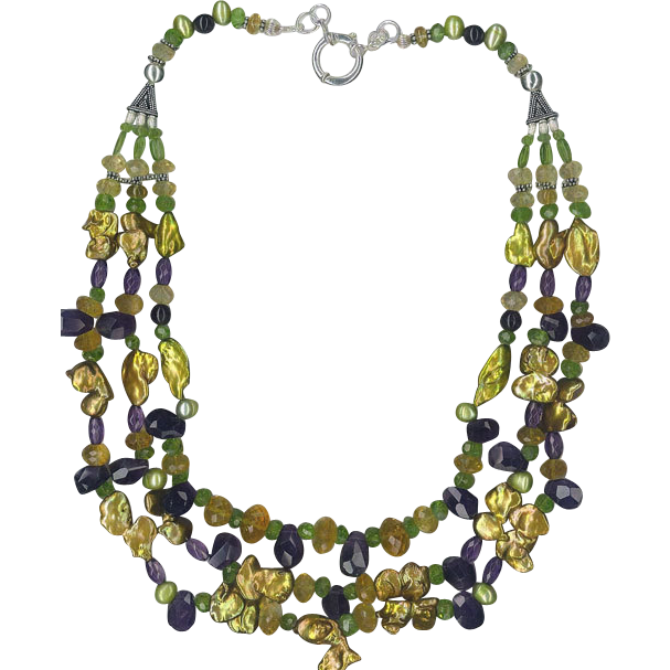 Keishi Pearls Madeira Citrine & Peridot beads : Jonah (and the Whale) Keishi Pearls Madeira Citrine & Peridot beads : Jonah (and the Whale)