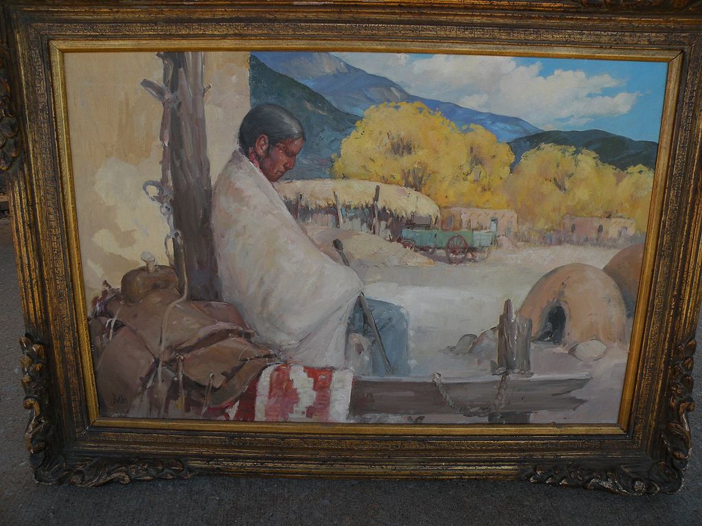 "Siesta" - Original Oil/Board Painting - by important New Mexico artist James Butler "Siesta" - Original Oil/Board Painting - by important New Mexico artist James Butler