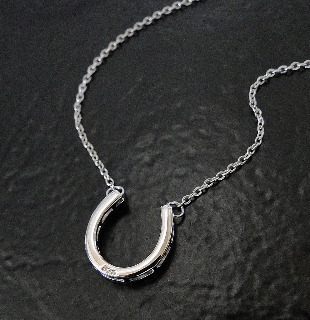 Lucky Horseshoe Necklace - Sterling Silver Cubic Zirconia, Celebrity Style Lucky Horseshoe Necklace - Sterling Silver Cubic Zirconia, Celebrity Style
