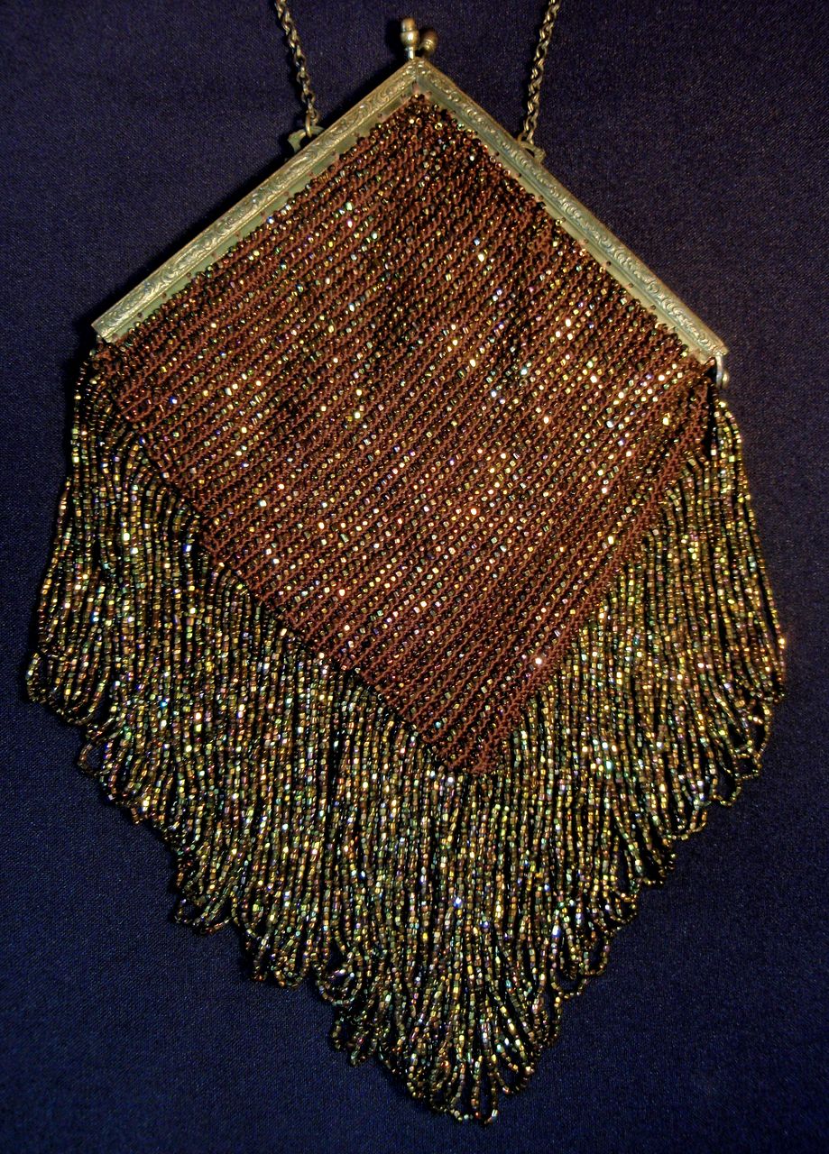 Beautifully Beaded Purse with long Lush Beaded Fringe Beautifully Beaded Purse with long Lush Beaded Fringe