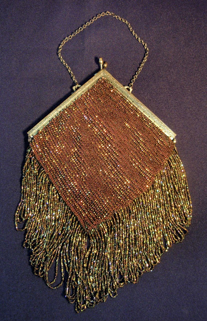 Beautifully Beaded Purse with long Lush Beaded Fringe Beautifully Beaded Purse with long Lush Beaded Fringe