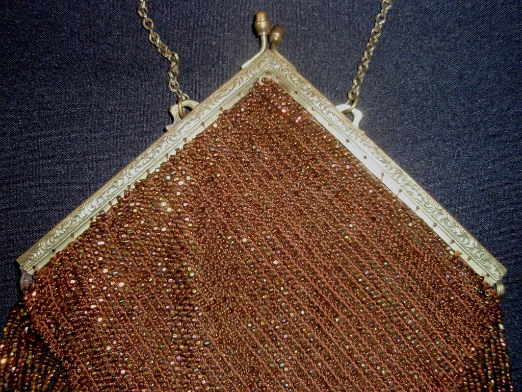 Beautifully Beaded Purse with long Lush Beaded Fringe Beautifully Beaded Purse with long Lush Beaded Fringe