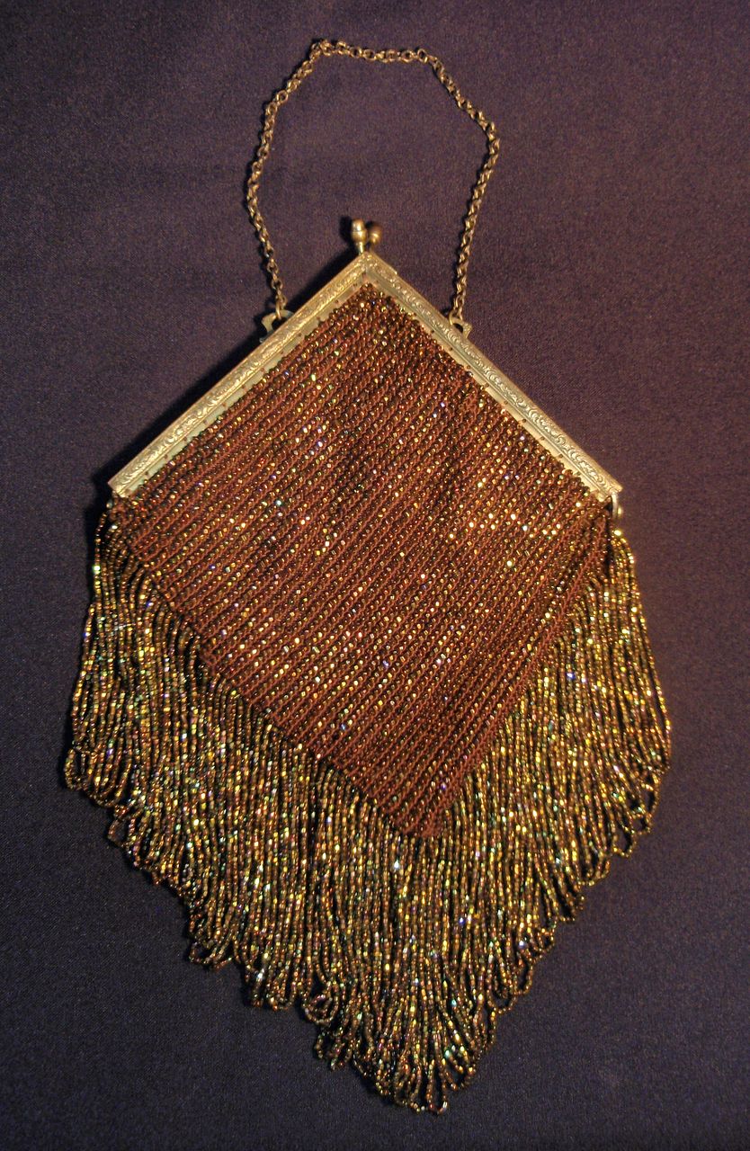 Beautifully Beaded Purse with long Lush Beaded Fringe Beautifully Beaded Purse with long Lush Beaded Fringe