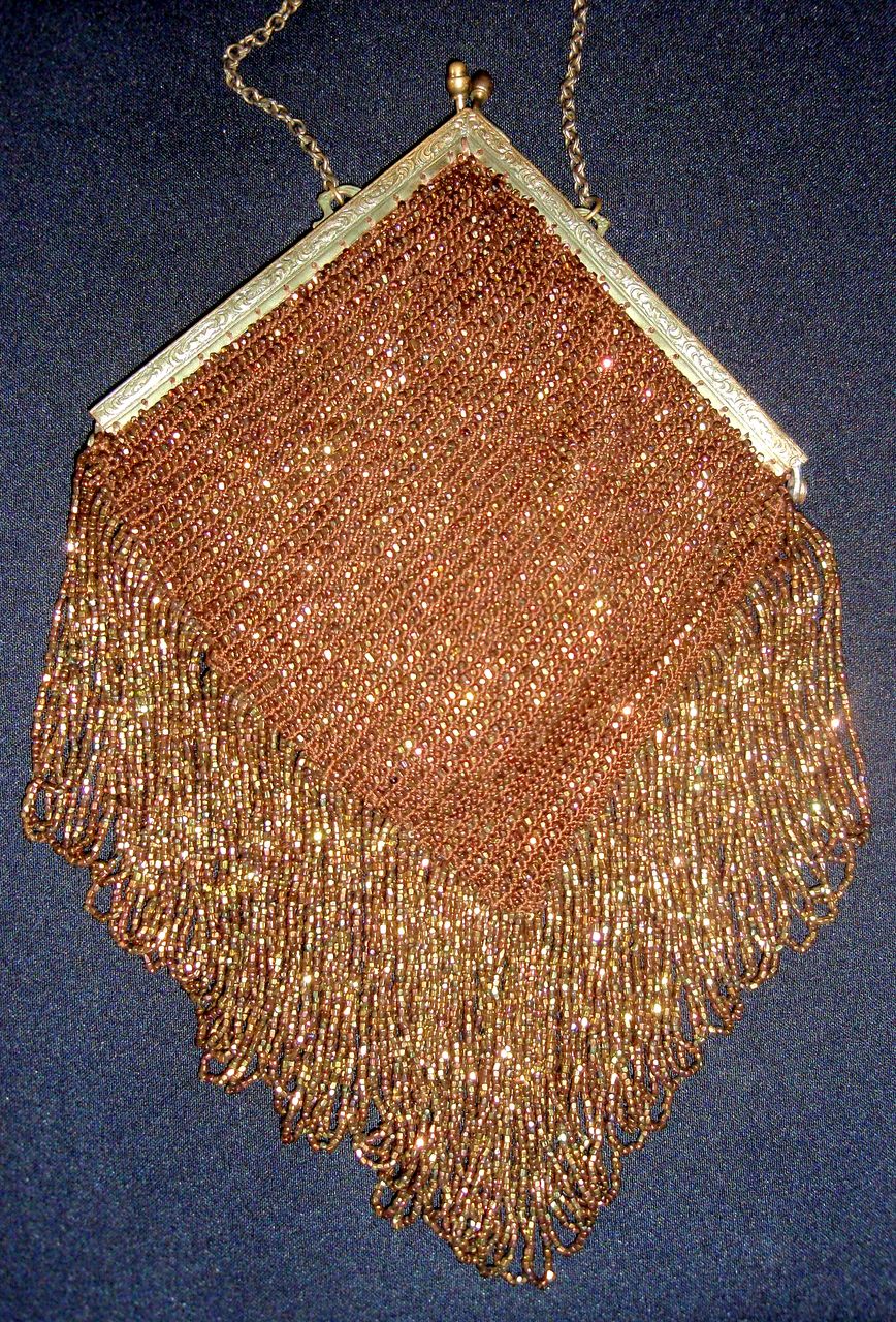 Beautifully Beaded Purse with long Lush Beaded Fringe Beautifully Beaded Purse with long Lush Beaded Fringe