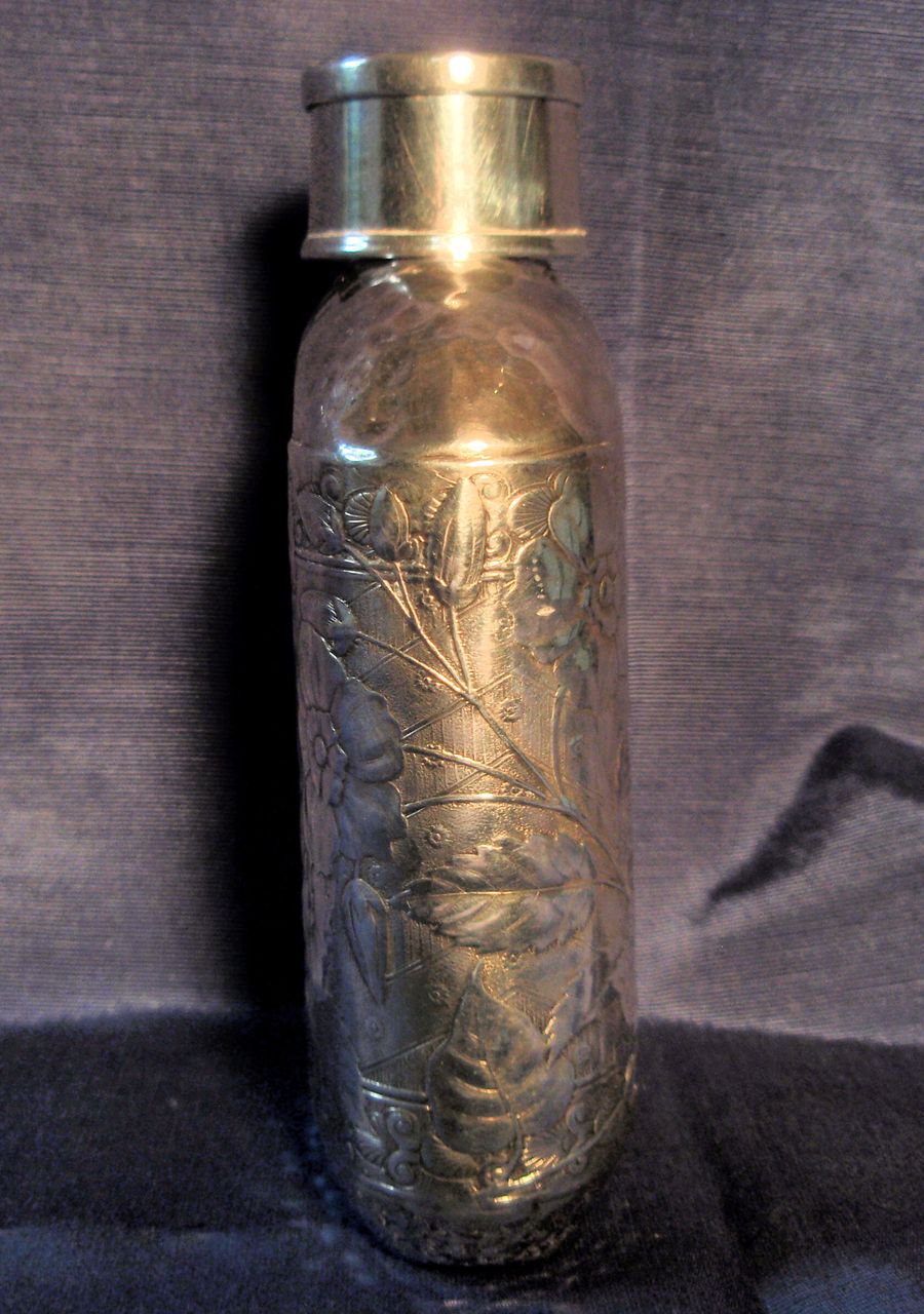 Superb Large Silver Plated 19th Century Liquor Flask Superb Large Silver Plated 19th Century Liquor Flask