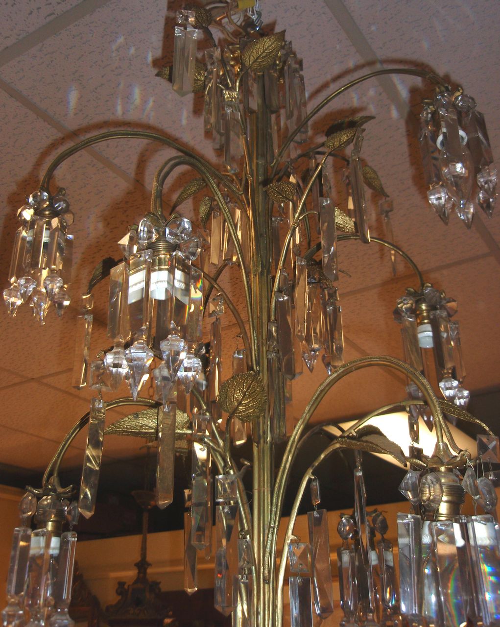 Magnificent & Unusual Large Cut Crystal and Gilt Chandelier Magnificent & Unusual Large Cut Crystal and Gilt Chandelier