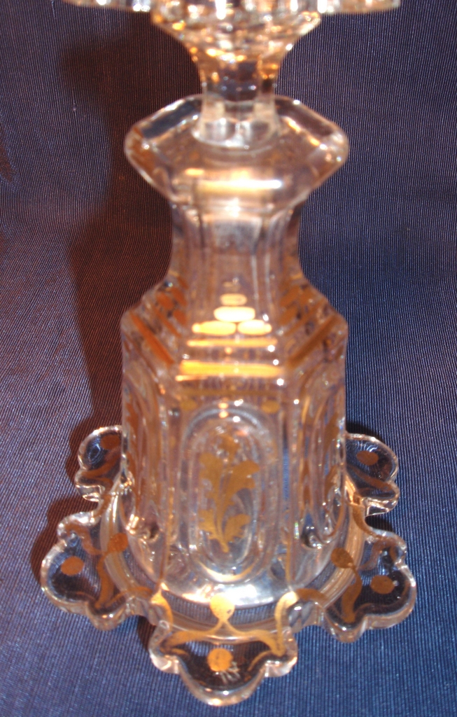 Stunning Bohemian Gilt enameled Crystal Perfume Bottle Stunning Bohemian Gilt enameled Crystal Perfume Bottle