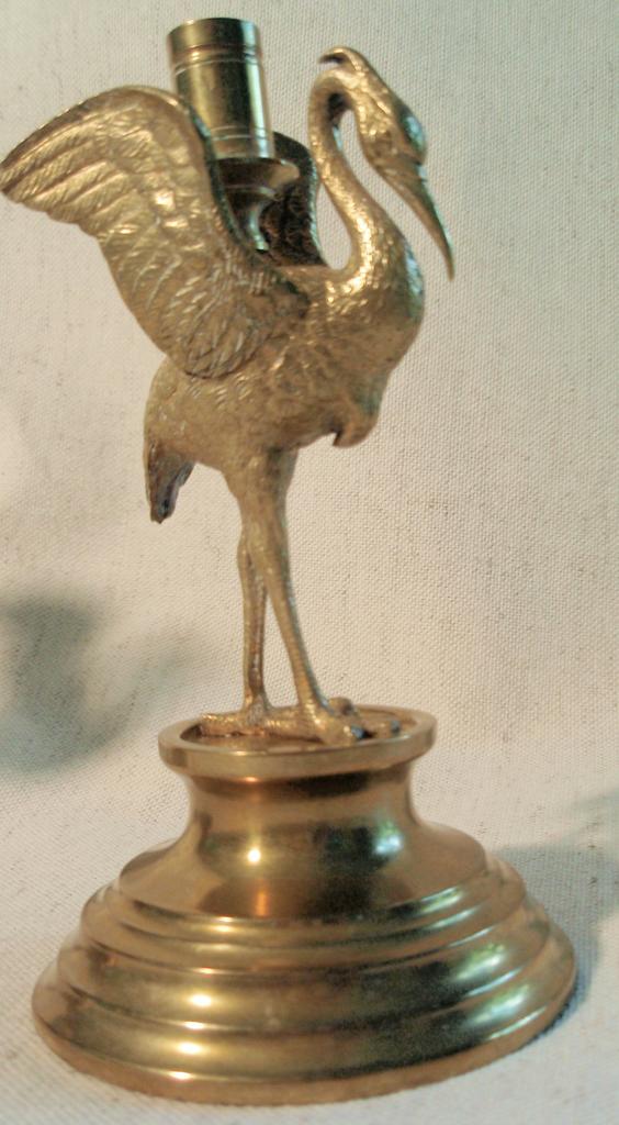 Pair of Finely Cast Gilt Brass Stork Candleholders Pair of Finely Cast Gilt Brass Stork Candleholders