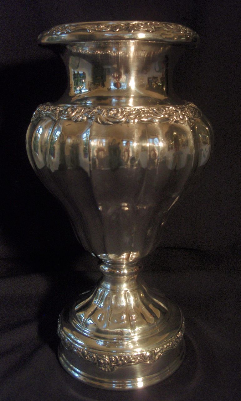 Wonderful Old Pair of Large Silver Plated Urns Wonderful Old Pair of Large Silver Plated Urns