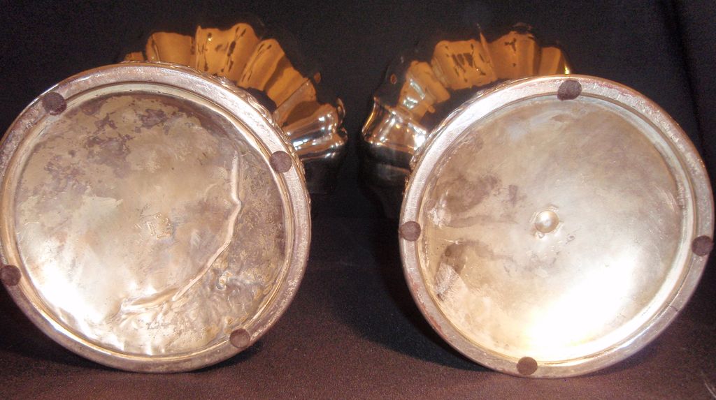 Wonderful Old Pair of Large Silver Plated Urns Wonderful Old Pair of Large Silver Plated Urns
