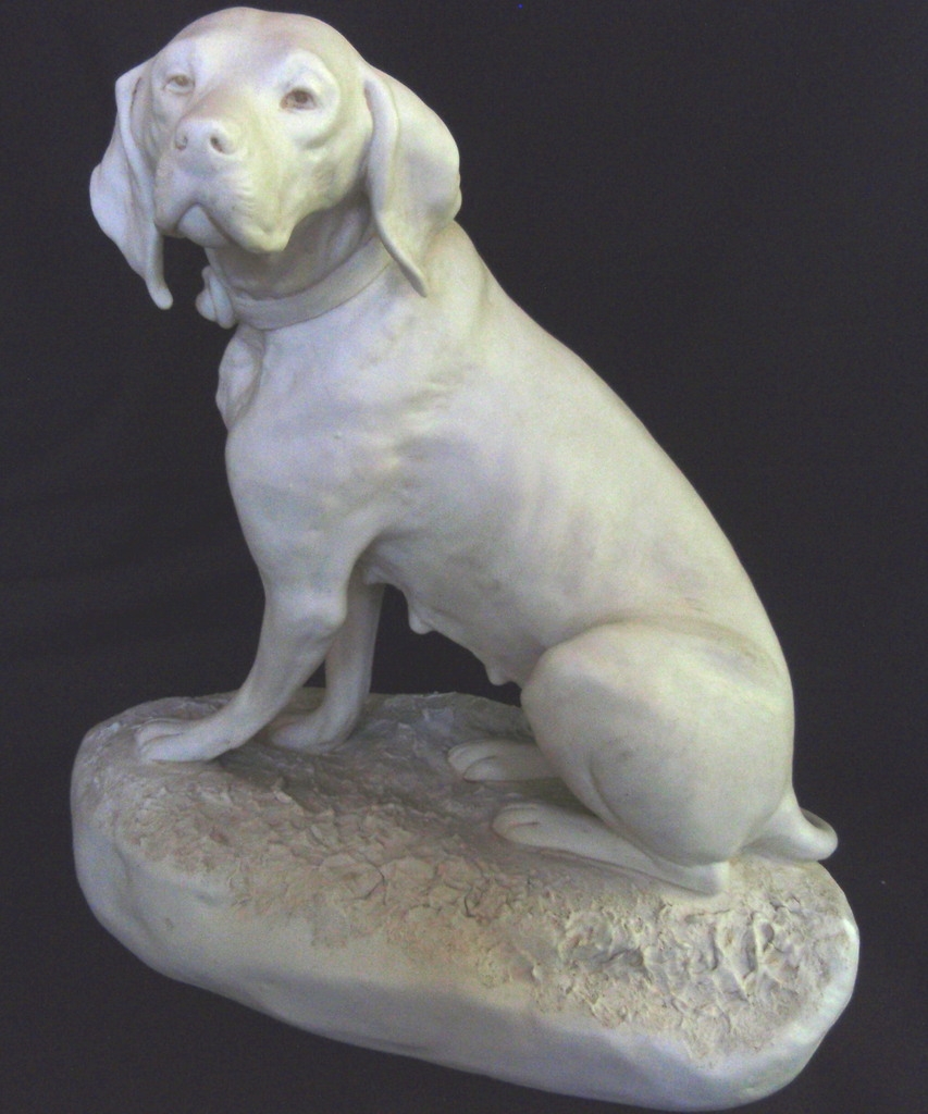 Impressive Royal Dux Parian Ware Dog Impressive Royal Dux Parian Ware Dog