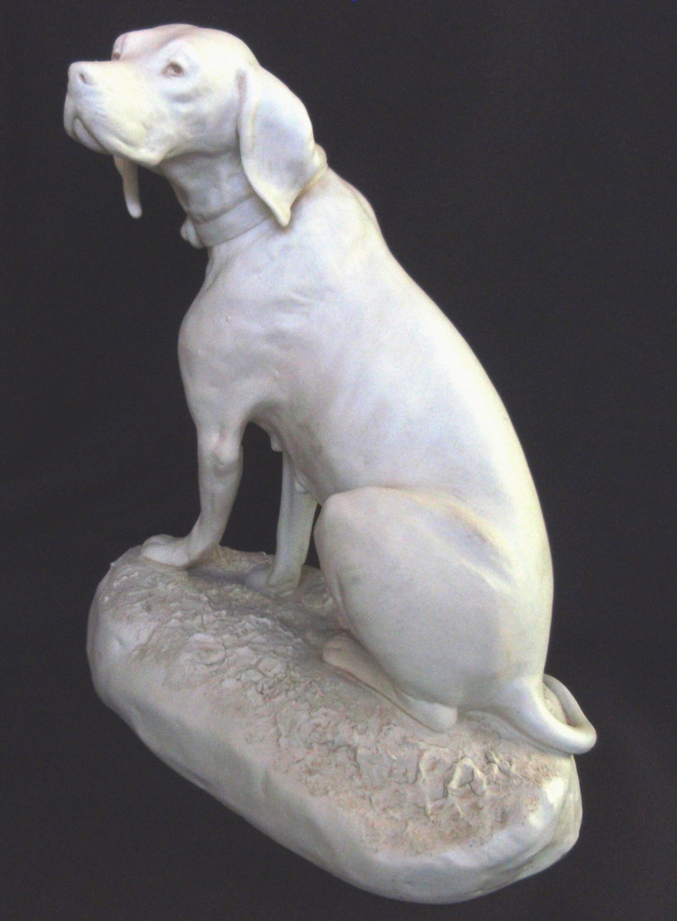 Impressive Royal Dux Parian Ware Dog Impressive Royal Dux Parian Ware Dog