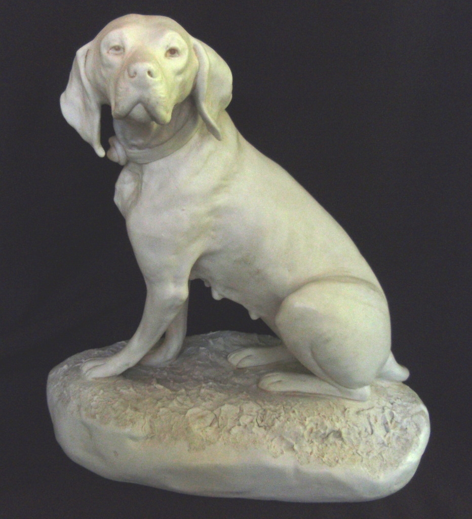 Impressive Royal Dux Parian Ware Dog Impressive Royal Dux Parian Ware Dog