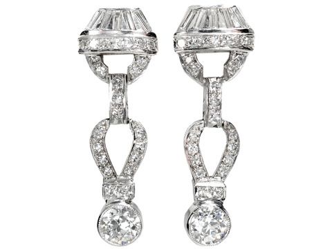 Wonderful Art Deco Diamond Earrings Wonderful Art Deco Diamond Earrings
