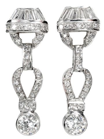 Wonderful Art Deco Diamond Earrings Wonderful Art Deco Diamond Earrings