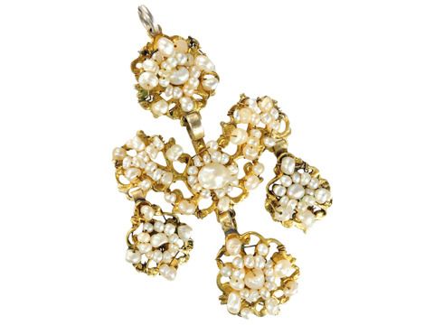 Grande Dame:18th C. Girandole Pearl Pendant Grande Dame:18th C. Girandole Pearl Pendant