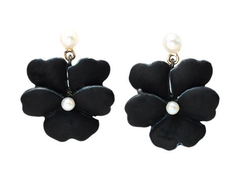 Pansies at Midnight - Flower Motif Earrings Pansies at Midnight - Flower Motif Earrings
