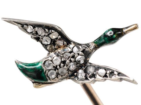 Just Ducky: Antique Mallard Stickpin Just Ducky: Antique Mallard Stickpin