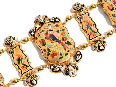 Radiant Georgian Pinchbeck Enamel Bracelet Radiant Georgian Pinchbeck Enamel Bracelet